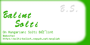 balint solti business card